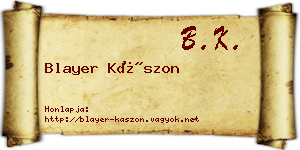 Blayer Kászon névjegykártya